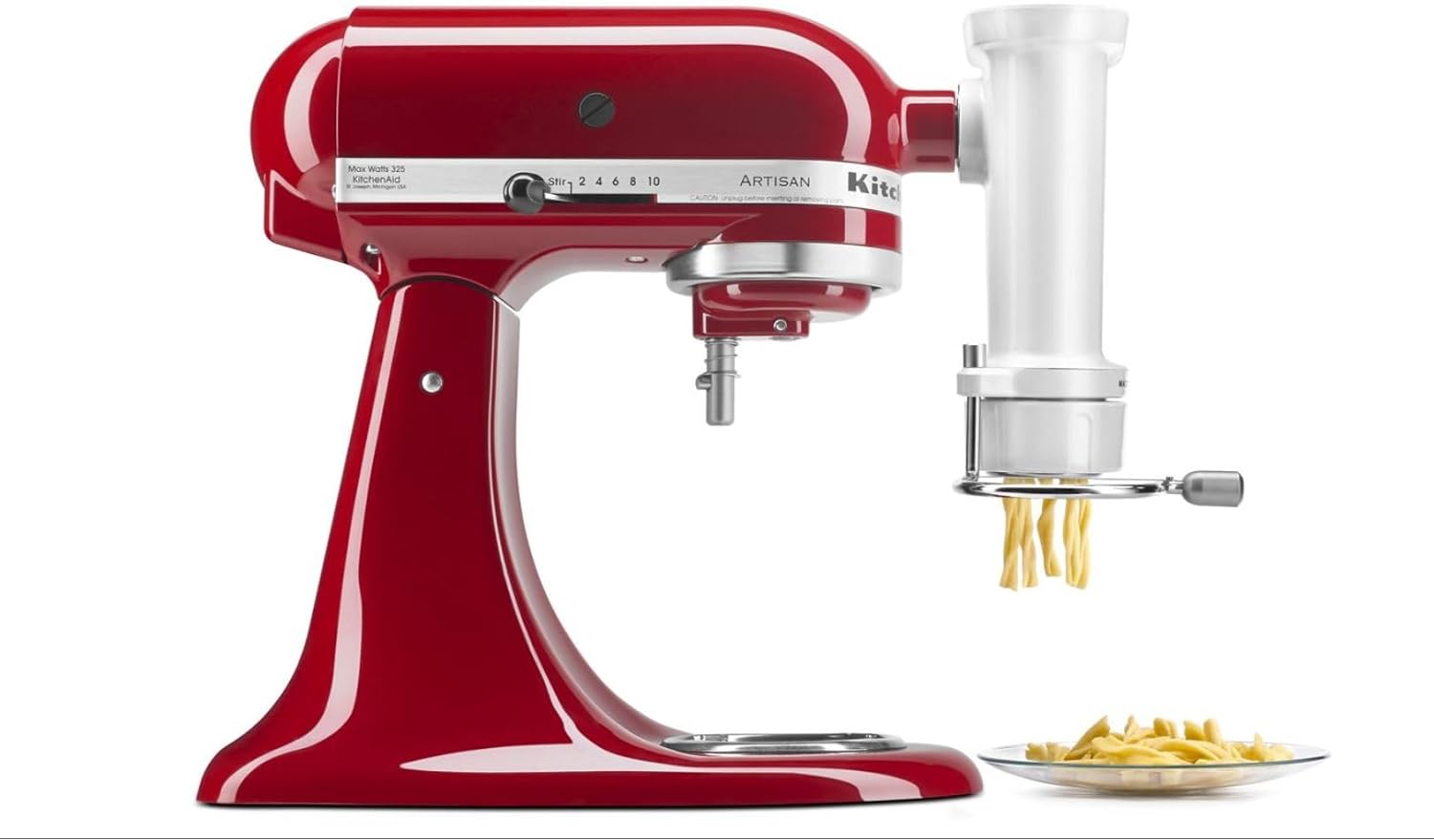 KSMPEXTA Gourmet Pasta Press Attachment with 6 Interchangeable Pasta Plates. White