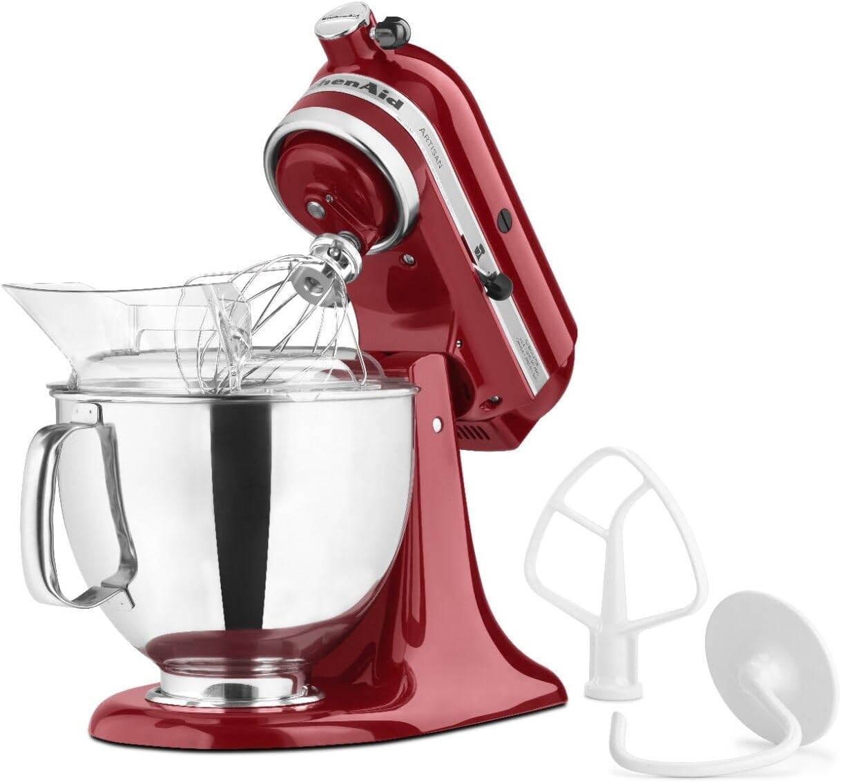 5-Qt Artisan Tilt-Head Stand Mixer with Pouring Shield & 3 Essential Attachments - Includes Dough Hook, Flat Beater, Wire Whip | KSM150PSER Heavy-Duty Kitchen Machine for Baking, Dough Kneading