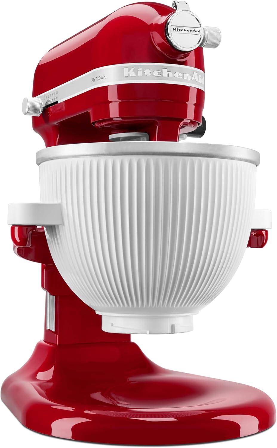 Ice Cream Maker Attachment Stand Mixer. 2 Quart. White