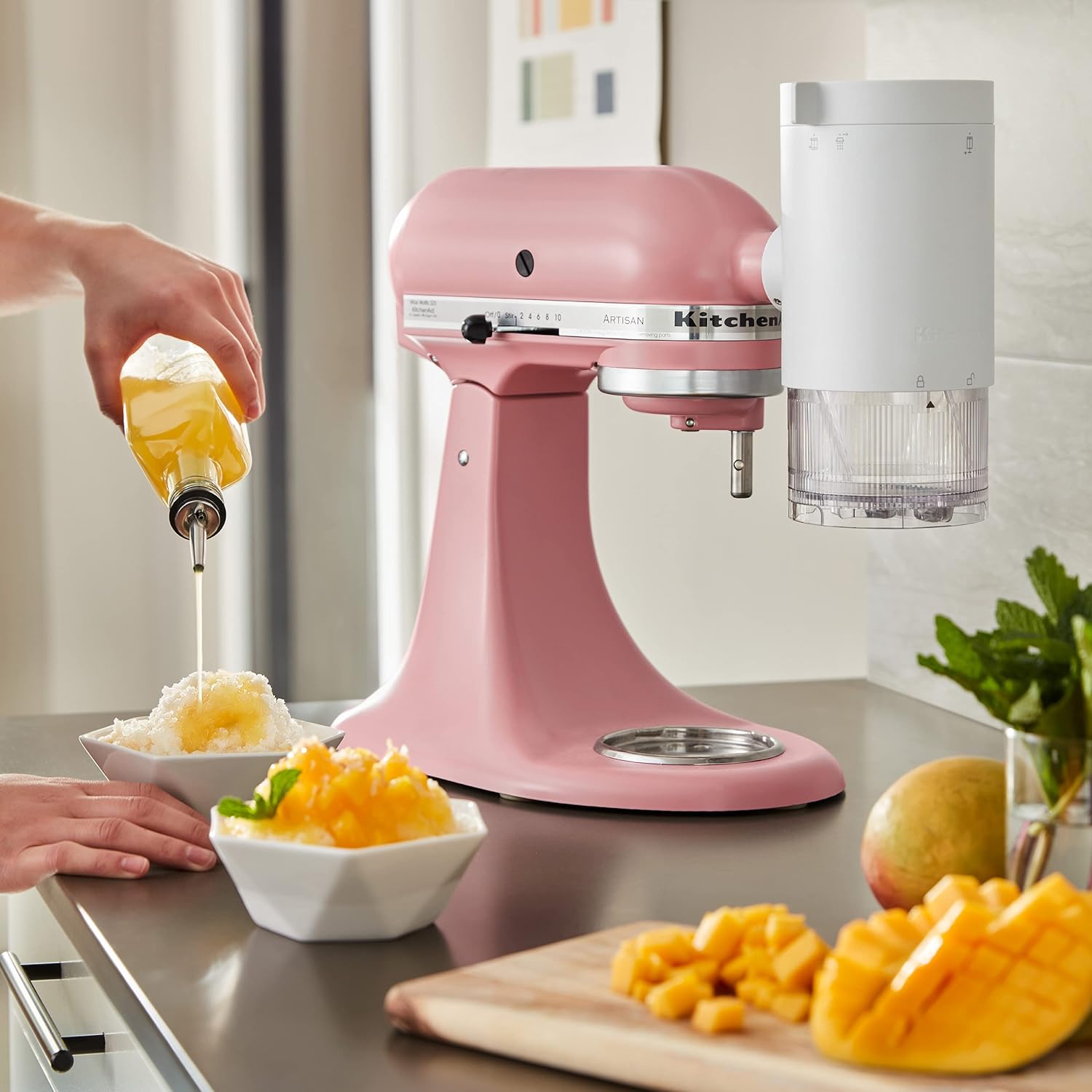 Shave Ice Attachment. KSMSIA. White. 4 Molds