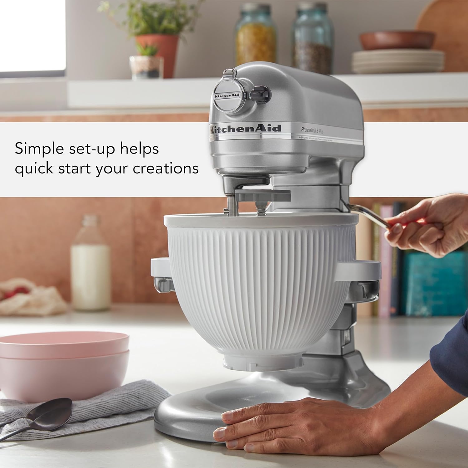 Ice Cream Maker Attachment Stand Mixer. 2 Quart. White